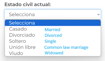 estado de civil actual