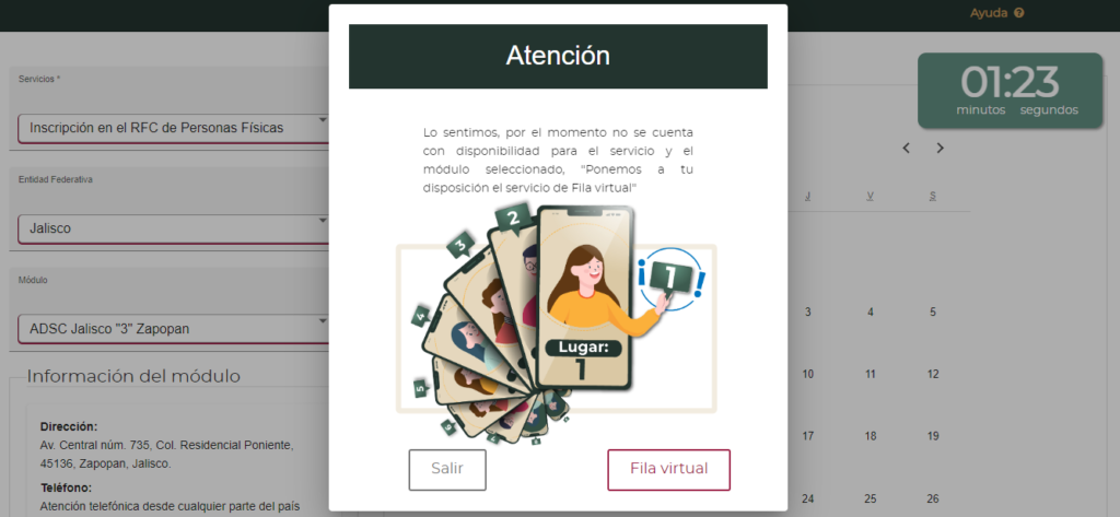 What is an RFC Number in Mexico -- and How to Get One 3 Choosing an appointment on the SAT website