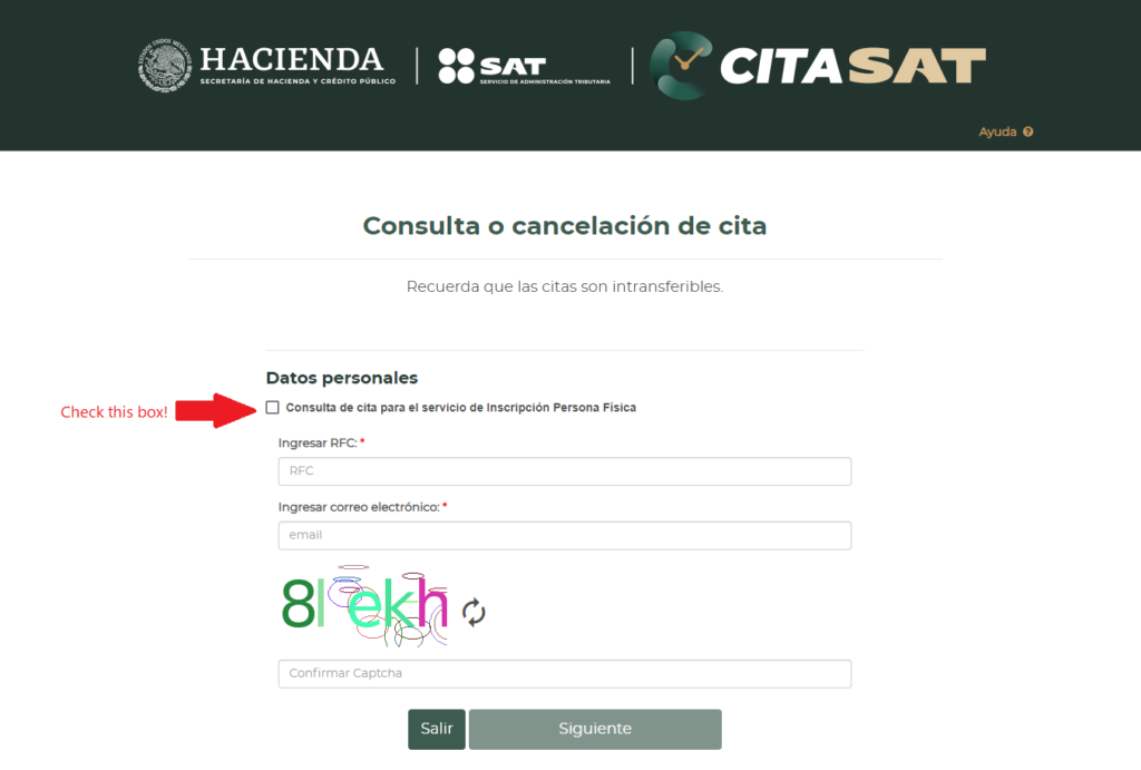 Consulta o calcelacion de cita