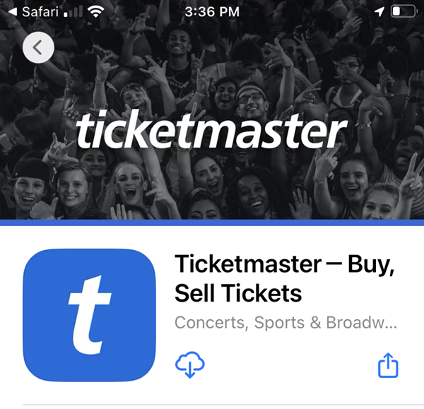 Ticketmaster mobile app