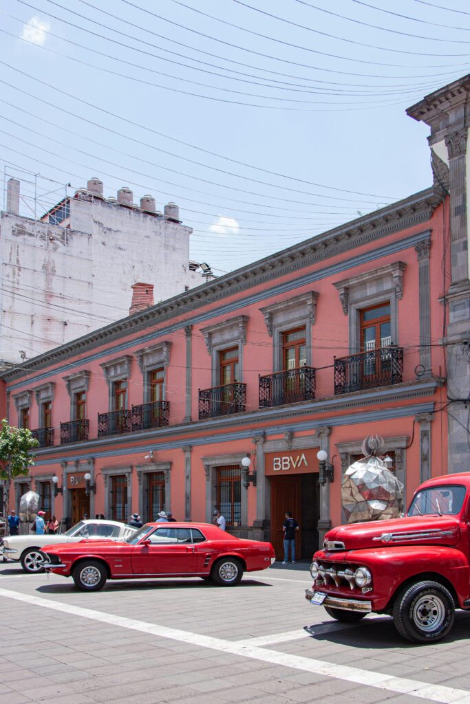 Exterior of a BBVA bank branch in Mexico.